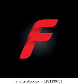 The letter F in the origami style. Vector symbol