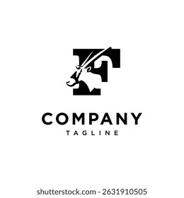 Letter F Oryx Logo Icon Vector