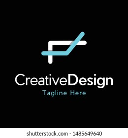 Letter F Outline Creative Business Logo Design