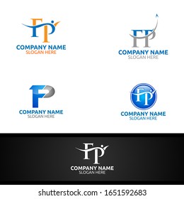 Letra F, P para el logotipo de vectores digitales, marketing, finanzas, asesor o icono de diseño de inversión
