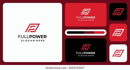 Letter F P initials vector logo design abstract square lines.