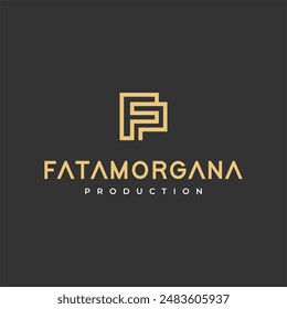 LETTER F AND P LOGO FILM PRODUCTION LOGO SIMPLE AND CLEAN DESIGN