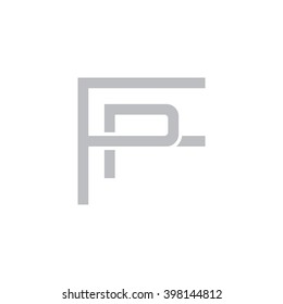 letter F and P monogram logo gray