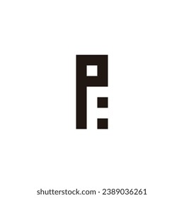 Letter F in P square geometric symbol simple logo vector
