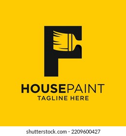 Letter F Paint Brush Logo Design Template Inspiration, Vector Illustration.