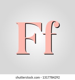 letter F peach