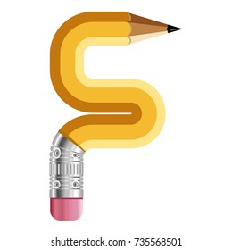 Letter f pencil icon. Cartoon illustration of letter f pencil vector icon for web