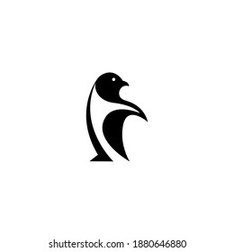 Letter F and Penguin Animal Polar Black White Colors
