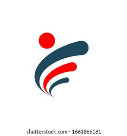 letra F personas logotipo vector plantilla moderna