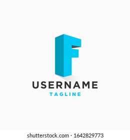 letter F perspective logo design inspiration .  letter F logo template . letter F with 3d style . perspective logo template . building architecture business logo