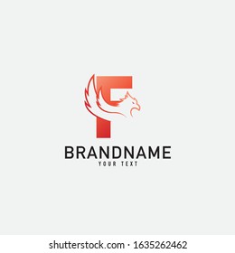 Letter F With Phoenix Vector Royalty Logo Design Inspirations