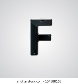 the letter f  in phone style