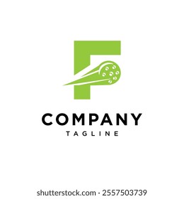 Letter F Pickleball Logo Icon Vector