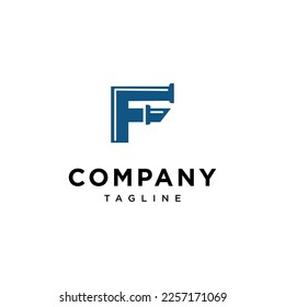 Letra F Pipe Plumbing Icono plantilla vectorial del logotipo de fondeo.eps