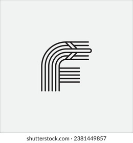 Letter F plane logo design illustration vector template