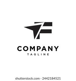 Letter F plane logo icon vector template.eps