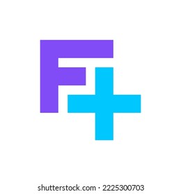 Letter F plus cross medical modern minimal logo