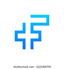 Letter F plus cross medical minimal logo