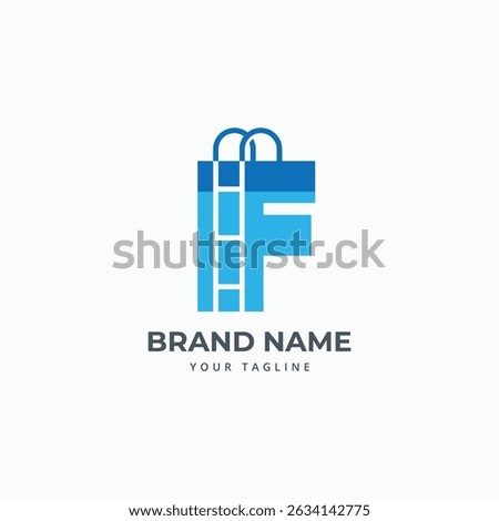 Letter F with pool ladder logo design concept. F monogram swimming pool element symbol logo icon