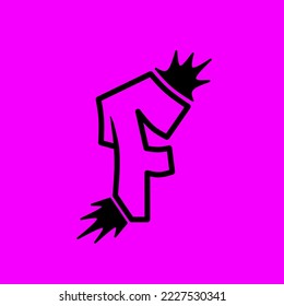 Letter "F" with purple background for t-shirt and hoodie