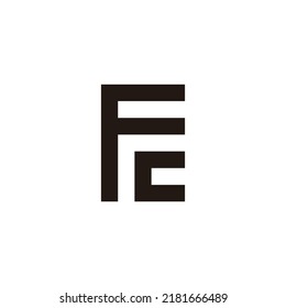 Letter F, r and c square geometric symbol simple logo vector