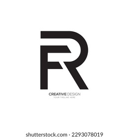 Letter F R or R F creative shape unique business branding monogram logo