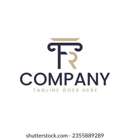 Diseño del logotipo de la letra F y R para la firma profesional de abogados. Es un diseño de logo muy conceptual, mínimo y moderno.