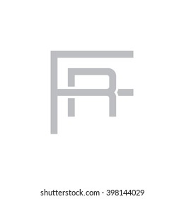 letter F and R monogram logo gray