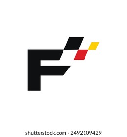 Letter F Race Flag logo icon vector