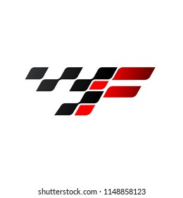 Letter F With Racing Flag Logo