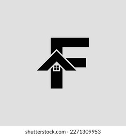 Letter F Real Estate Logo Design Element. Letter F Stock Vector Illustration Template