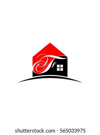 Letter F Real Estate logo, vector