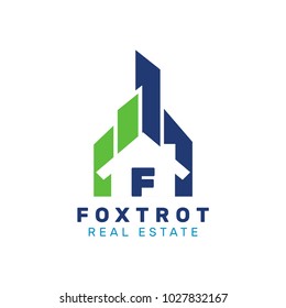 Letter F real estate vector logo template. Creative Building Concept Logo Design.