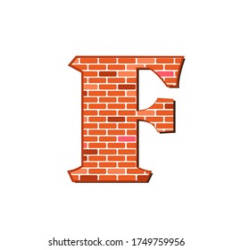 Letter F Red Brick Wall Texture Stock Vector (Royalty Free) 1749759956 ...