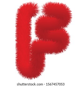 Letter F red drawing vector work