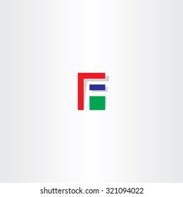 letter f red green blue icon logo