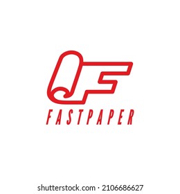 Letter F Rolling Paper Logo Concept Vector Illustration