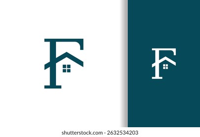 LETTER F WITH ROOF OF HOUSE SILHOUTTE LOGO FOR PROPERTY COMPANY