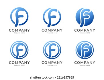 Letter F rounded monogram logo