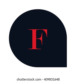 letter F rounded square shape icon logo red