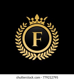 Letter  F royal crown logo