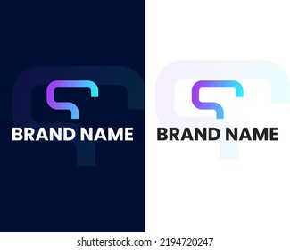 letter f and s mark modern logo design template