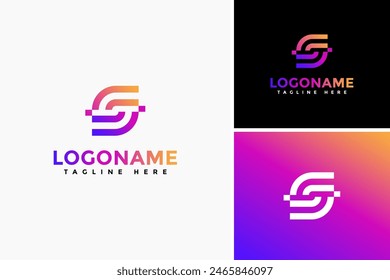 Letter F S technology logo. Sophisticated Initial F S logo design template