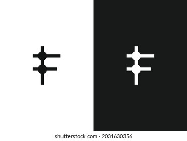 Letter F and Scaffolding Minimal Logo And sign 