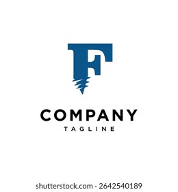 Letra F Parafuso logotipo Ícone Vetor