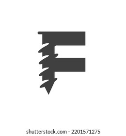 Letra F Plantilla De Logotipo De Tornillo Para El Diseño Del Símbolo Ironmonger De Construcción