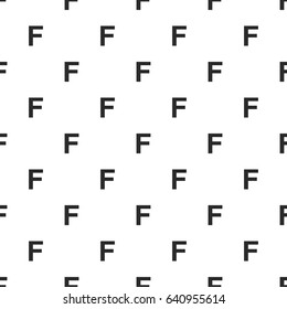 Letter F seamless pattern, isolated on white background. Vector illustration, easy to edit.
