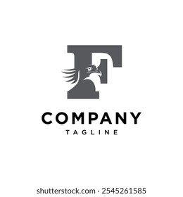 Letter F Secretary Bird Logo Icon Vector