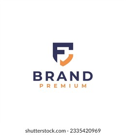 letter f shield logo design