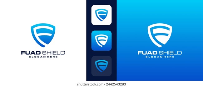 Letter F Shield Logo Design Vector illustration template